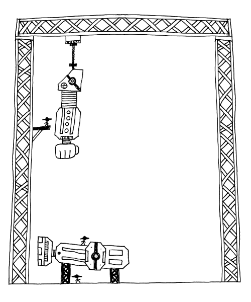A partially-constructed giant robot
