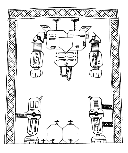 A partially-constructed giant robot