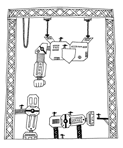 A partially-constructed giant robot