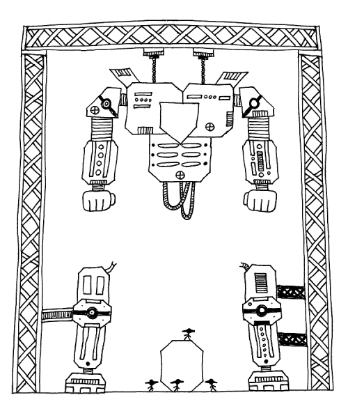 A partially-constructed giant robot